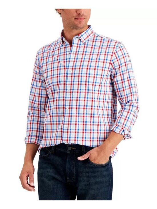 Club Room Other - Club Room Men's Regular-Fit Stretch Gingham Poplin Shirt White Size S $55